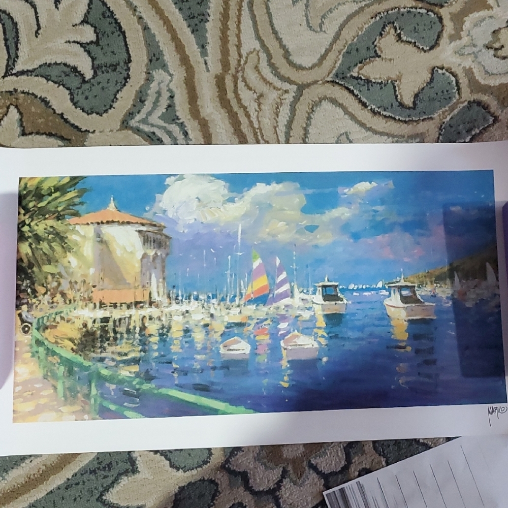 Colorful Coastal Art Print By Marko Mavrovich